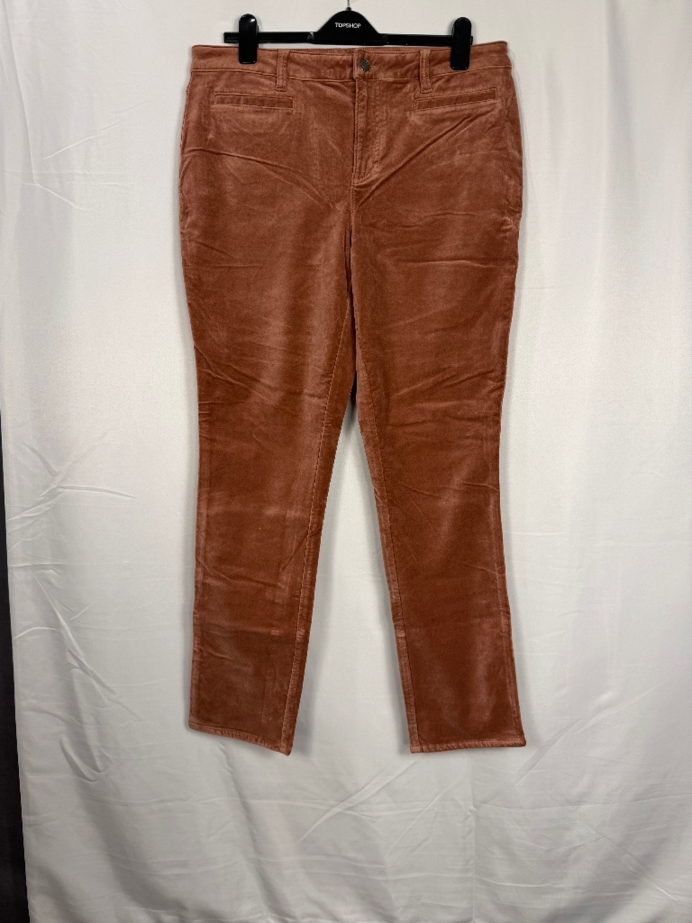 LANDS' END: Mid Rise Slim Leg Velveteen Pants - Tan